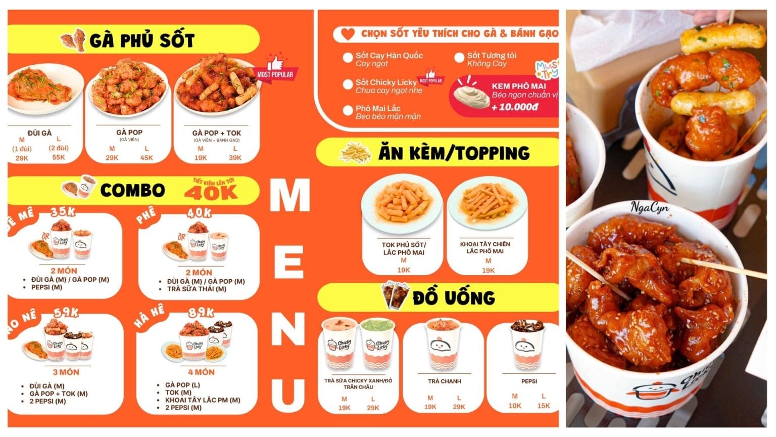 Chicky Licky Menu Điểm danh 9 quán ăn ngon đường Hà Huy Tập siêu hot